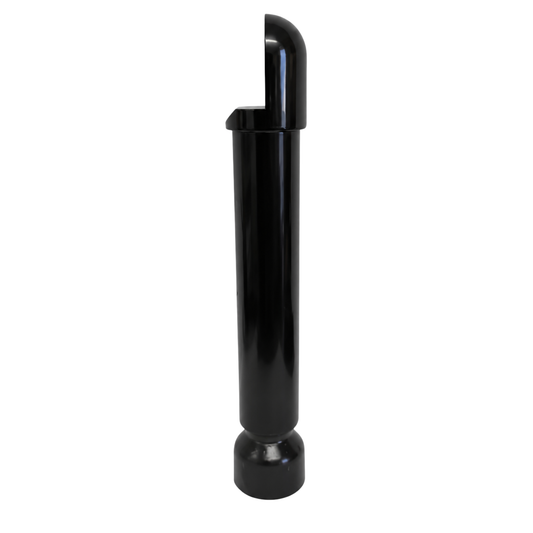 Black partition support leg measuring 200mm for furniture applications