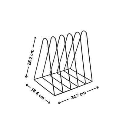 Black Iron File Rack for Desk Organisation-1