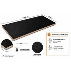 16mm | Black Super Lightweight Laminated Plywood | 2400mm x 1200mm
