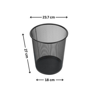 Black Mesh Metal Bin for Waste Disposal & Organisation-1