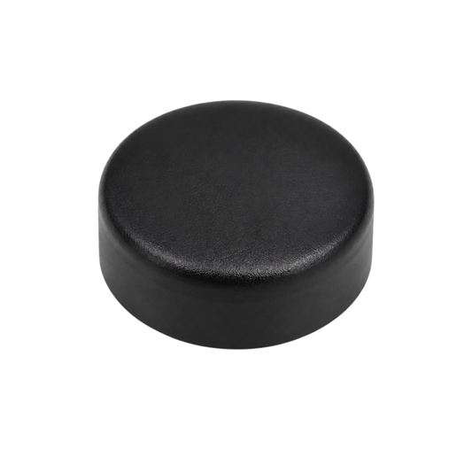 Black snap-on screw caps for cabinet and wardrobe screws, 6–8 gauge screw covers