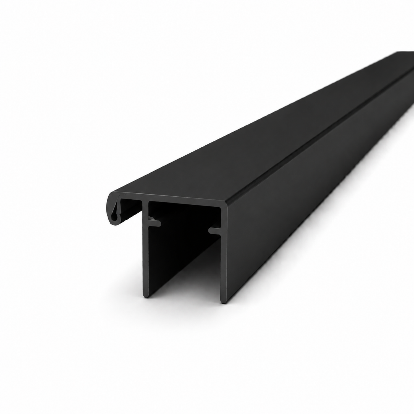Wardrobe Top and Bottom Rail | Semi Frameless | Black