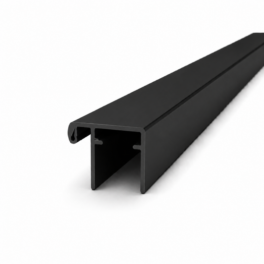 Black semi frameless wardrobe sliding door top and bottom rail aluminium profile for wardrobe door frame installation and smooth door operation