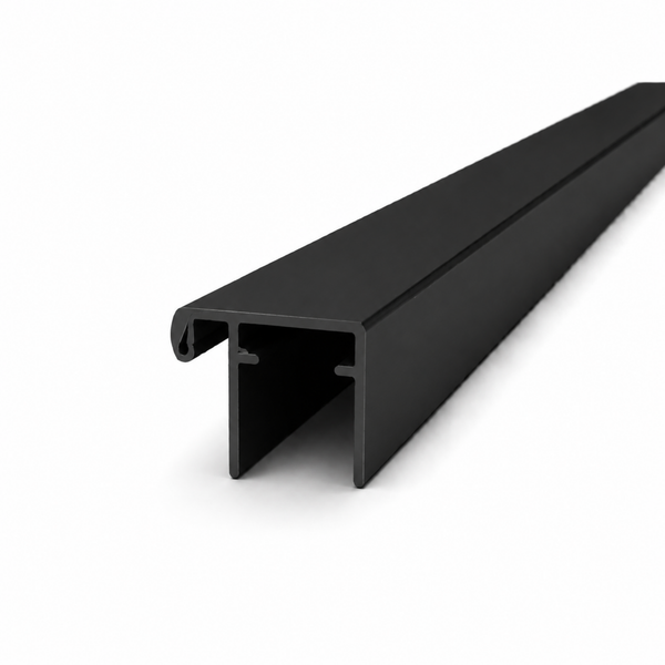 Black semi frameless wardrobe sliding door top and bottom rail aluminium profile for wardrobe door frame installation and smooth door operation