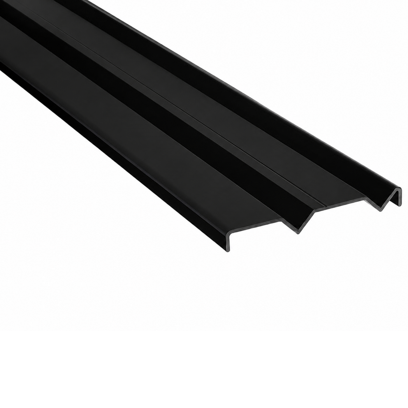 Black Wardrobe Bottom Track 5.7m | Double track system | No Lip