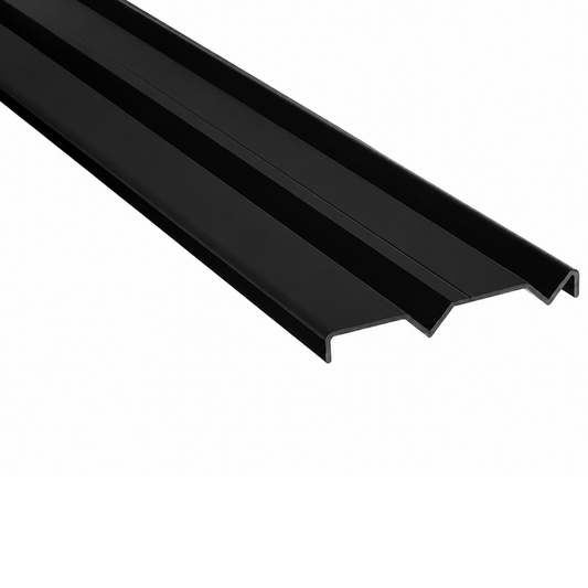Black 5.7m wardrobe bottom track double sliding door system with no lip design