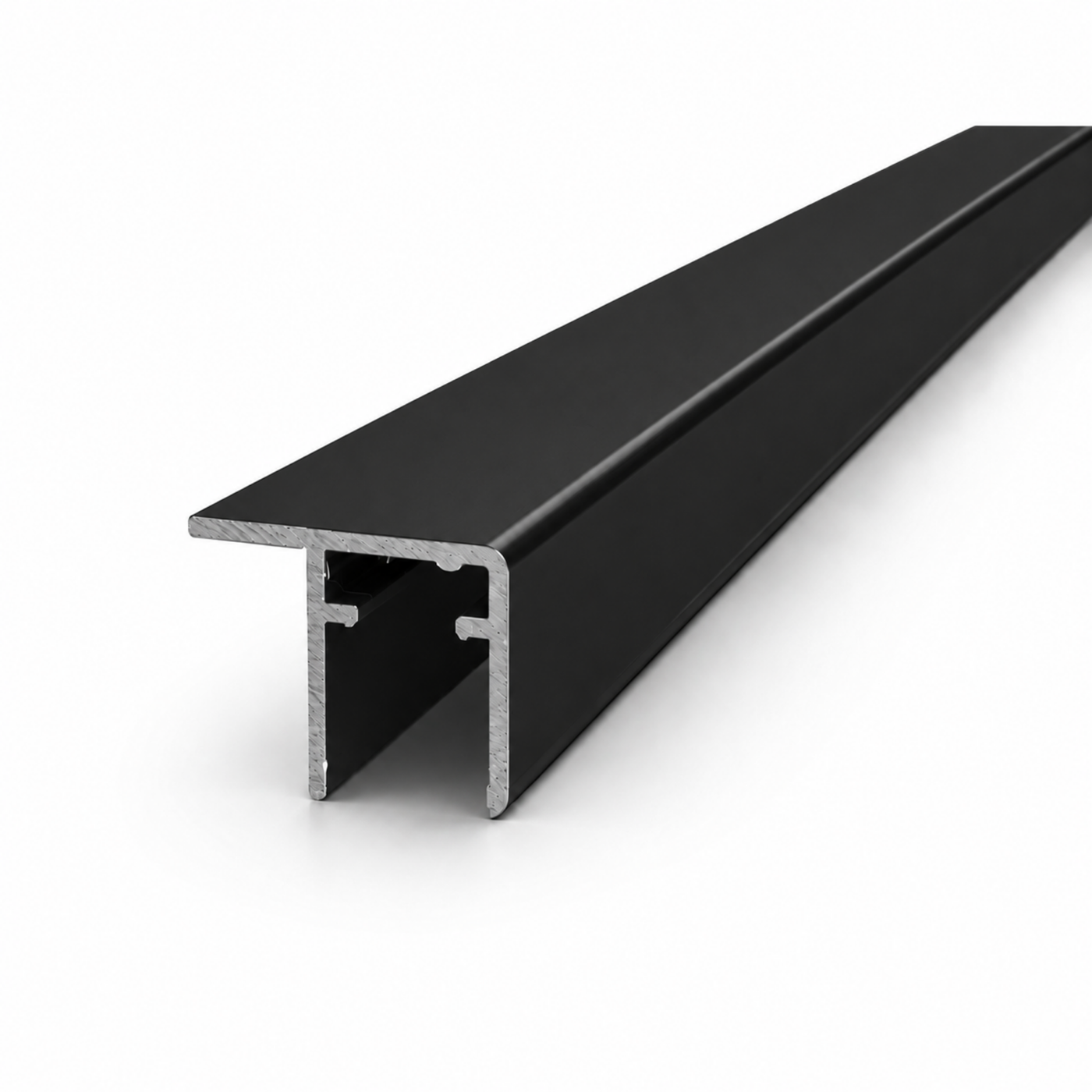 Wardrobe Top and Bottom Rail | Frameless | Black