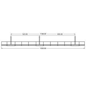 CABLE TRAY AND BASKET 1550MM BLACK