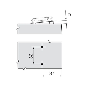Blum Angled Spacer, Cruciform, -5 Degrees, Screw-On Version, Spacer Thickness: 6mm by W&B