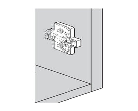 Blum Angled Spacer, Cruciform, -5 Degrees, Screw-On Version, Spacer Thickness: 6mm by W&B