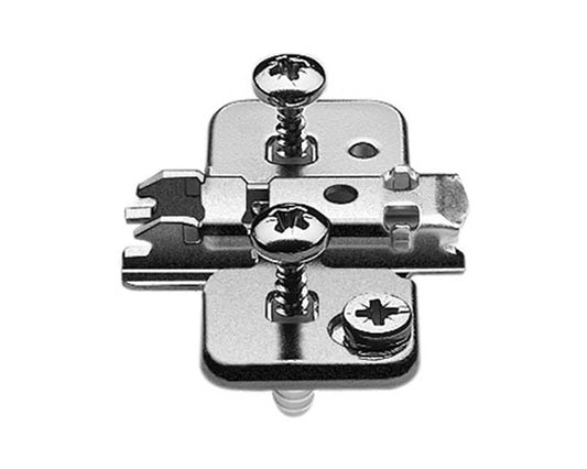 Blum 0mm 2-Part CLIP mounting plate 174H7100E onyx black with EXPANDO fixing for cabinet hinge installation
