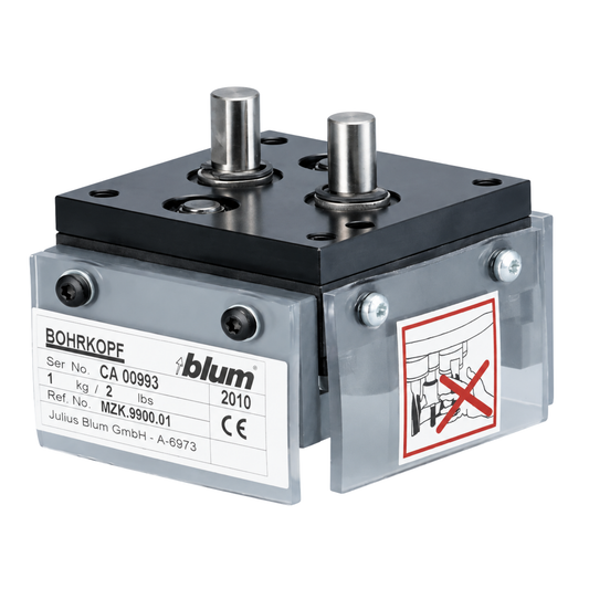 Blum 3-spindle drilling head for MINIPRESS PRO and MINIPRESS Top for wooden dowel drilling, MZK.2400
