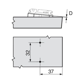 Blum Angled Spacer Cruciform +5 Degrees Screw-On Version Spacer Thickness 3mm by W&B