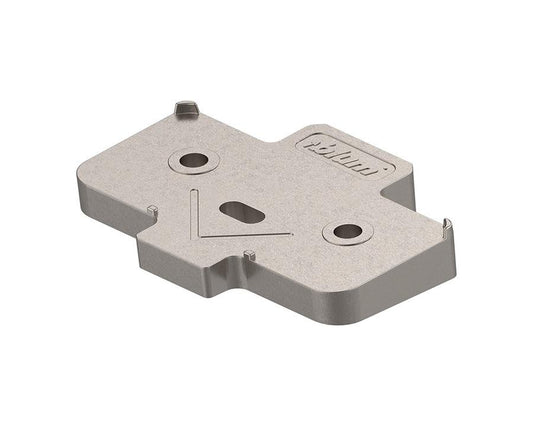 Blum 5° angled cruciform spacer, 6mm screw-on version for precise cabinet hinge alignment and installation