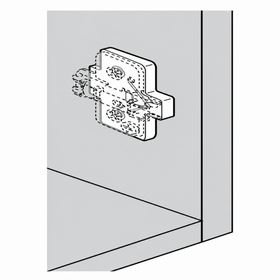 Blum Angled Spacer, Cruciform, -5 Degrees, Screw-On Version, Spacer Thickness: 6mm by W&B