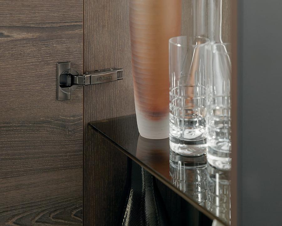 Blum 71B3790 CLIP Top BLUMOTION Standard 110° Hinge Inset Application in Onyx Black for cabinet doors