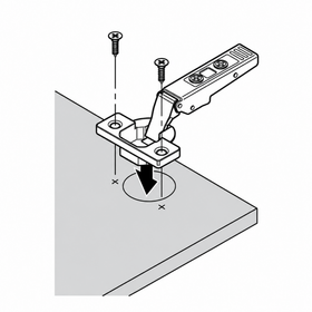 Blum CLIP top Wide Angle Hinge 170 Degree. Full Overlay. Boss: Screw-On by W&B
