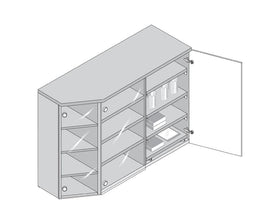 Blum CLIP top Glass Door Hinge 94 Degree Opening Angle. Full Overlay. Boss: Screw-On 75T4100 by W&B