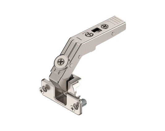 Blum 79T853E CLIP Top bi-fold hinge 60° with E-Dowel, boss, and Expando for cabinet doors