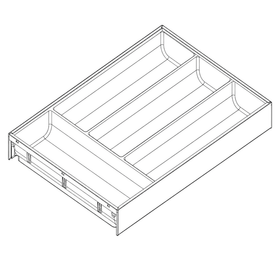 Blum AMBIA-LINE Soft Touch Silk White, Grey insert Size: 450mm AMS450S by W&B