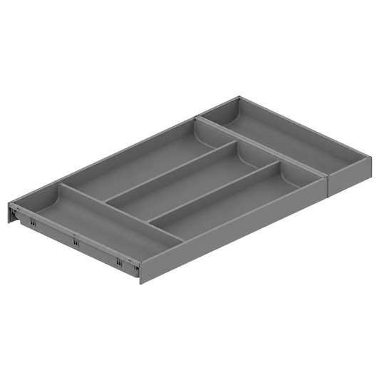 Blum AMBIA-LINE 550mm Soft Touch cutlery insert in Indium Grey for LEGRABOX and MERIVOBOX drawers