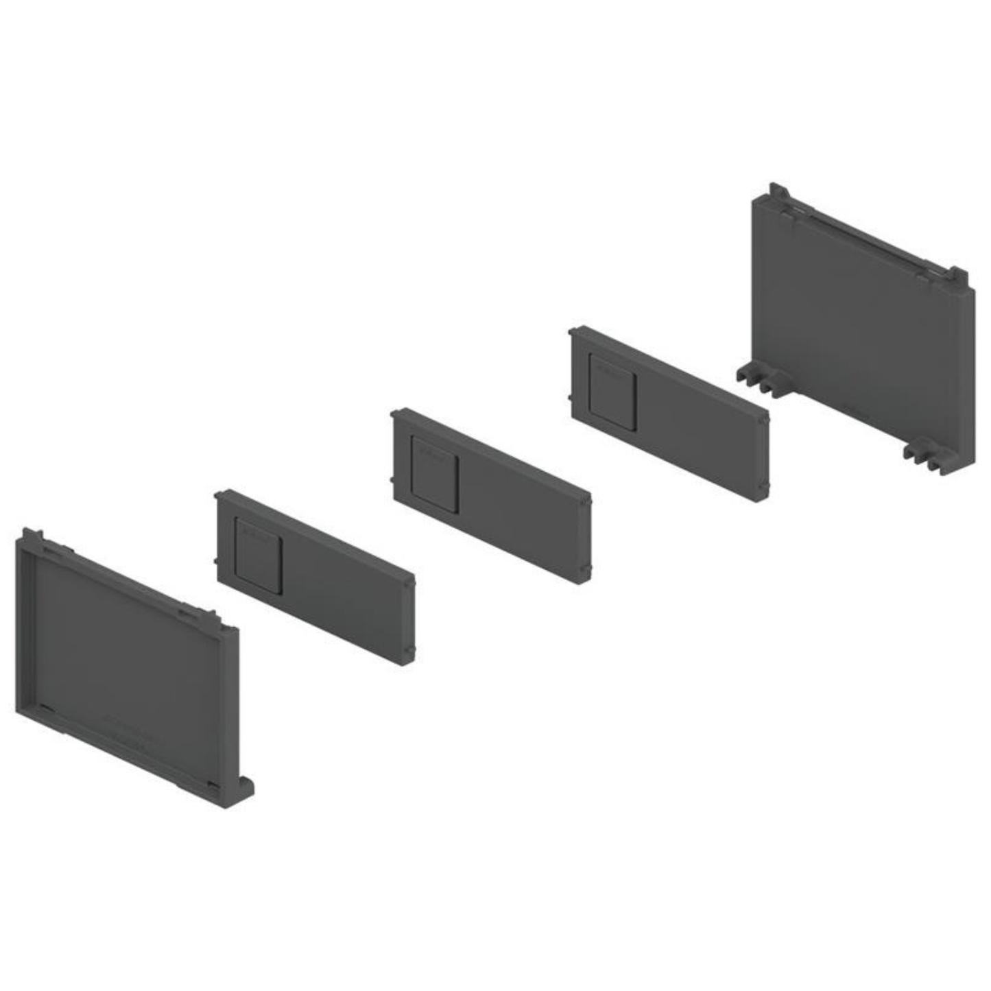 Blum AMBIA‑LINE 100 mm Orion Grey bottle set for drawer organisation with adapters and cross dividers – ZC7B0100S