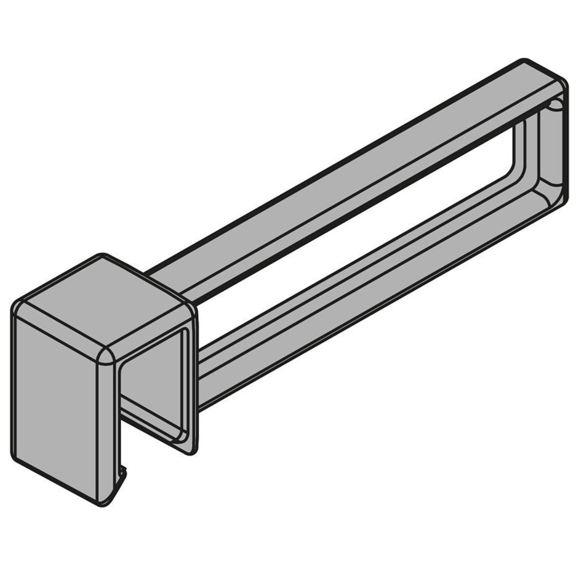 Blum AMBIA‑LINE Indium Grey cross gallery connector for MERIVOBOX drawer organisation – ZC4U10E0