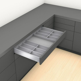Blum AMBIA-LINE Soft Touch Silk White, Grey insert Size: 450mm ZC7S450BS3 by W&B