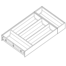 Blum AMBIA-LINE Soft Touch Silk White, Grey insert Size: 550mm ZC7S550BS3 by W&B