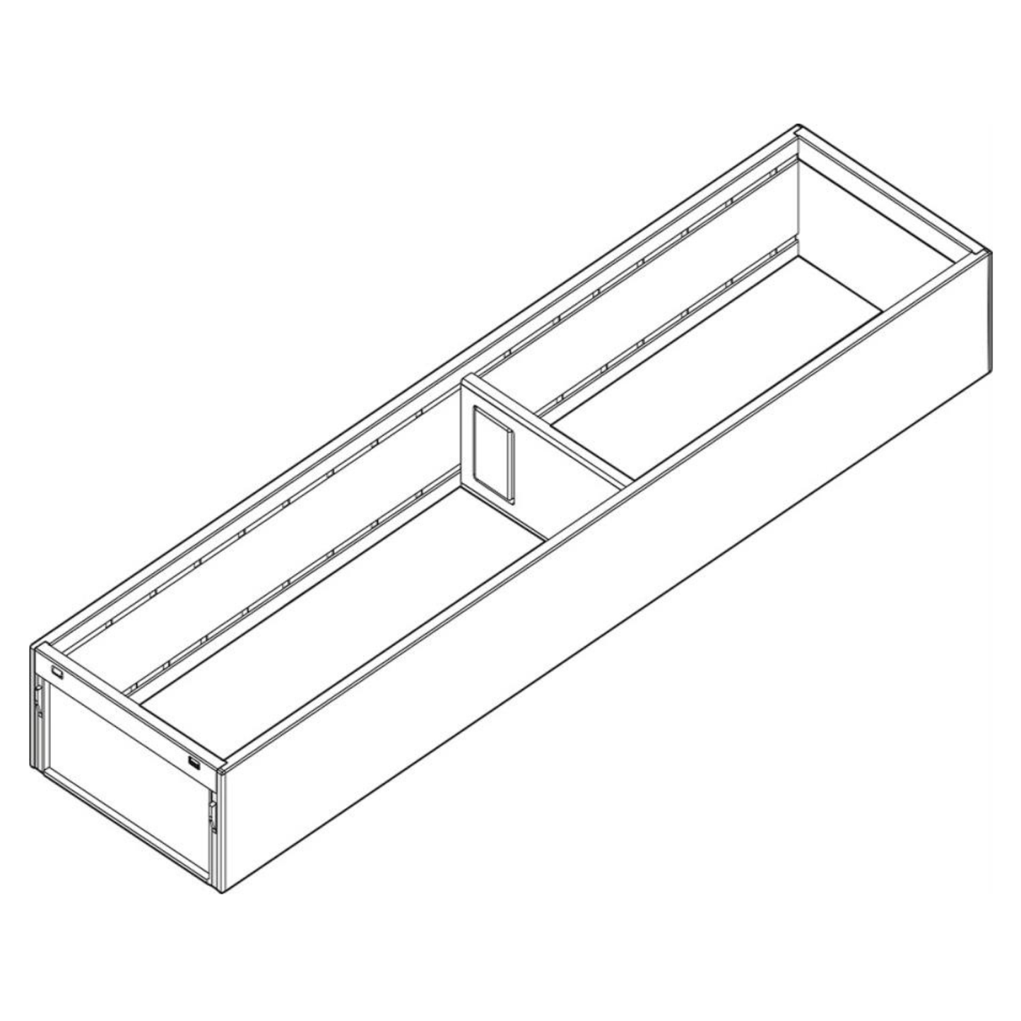Blum AMBIA‑LINE 450 mm carbon black steel frame narrow drawer organiser for LEGRABOX and MERIVOBOX systems