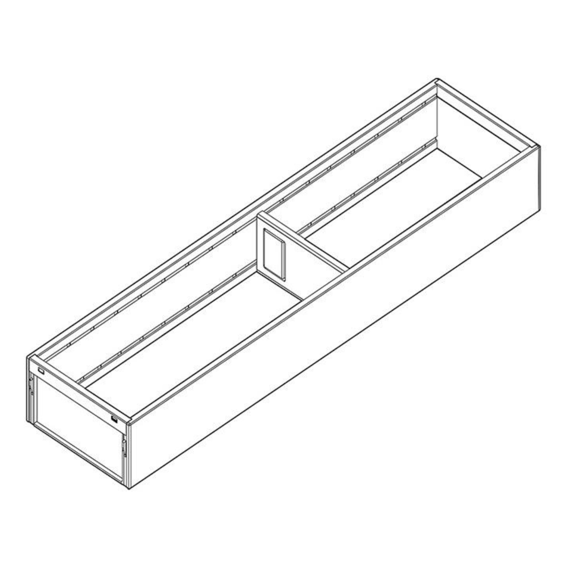 Blum AMBIA‑LINE 450 mm silk white steel frame narrow drawer organiser for LEGRABOX and MERIVOBOX systems