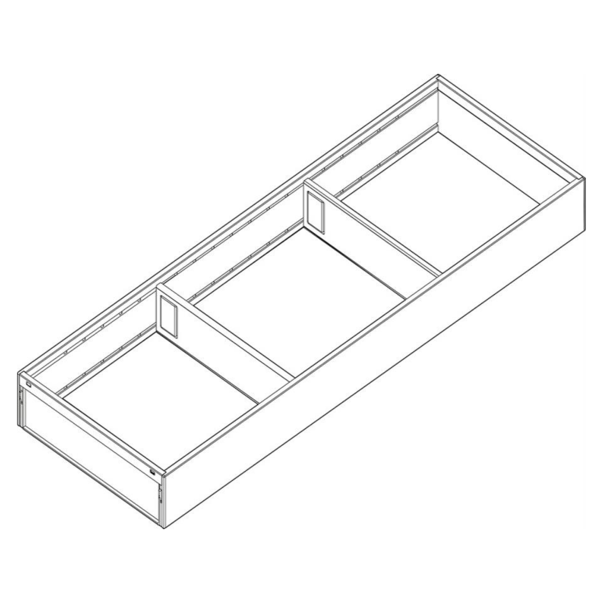 Blum AMBIA‑LINE 600 mm carbon black steel frame narrow drawer organiser for LEGRABOX and MERIVOBOX systems
