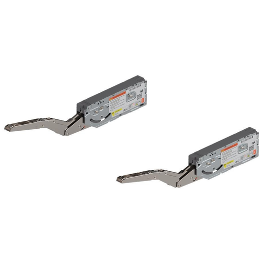 Blum AVENTOS HK top lift mechanism set, power factor 930–2800, pre-mounted screws for pre-drilled holes, Servo-Drive compatible, smooth overhead cabinet lift
