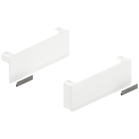 Blum AVENTOS HK Top lift cover cap set in silk white, left and right caps, durable nylon, modern finish for cabinet lift systems