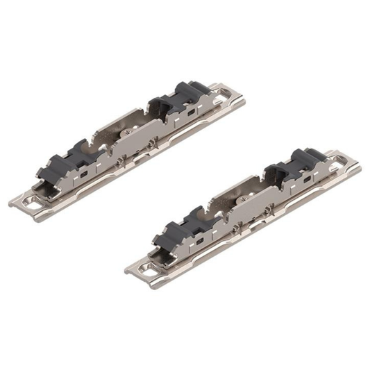 Blum AVENTOS screw-on front fixing bracket for HS, HL, and HK lift systems, designed for secure mounting of wooden cabinet fronts in kitchen and furniture cabinetry.