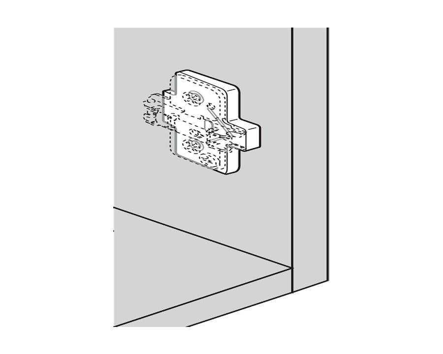 Blum 171A5070 +5° angled spacer cruciform screw‑on 6 mm, zinc nickel‑plated hinge adjustment spacer for cabinet hinges