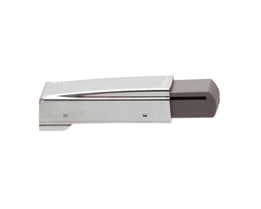 Blum BLUMOTION adapter plate 971A05E0, screw‑on hinge‑side soft‑close accessory for cabinet doors with nickel‑plated zinc finish