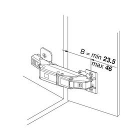 Blum CLIP top BLUMOTION 110° EXPANDO T hinge. Full Overlay by W&B