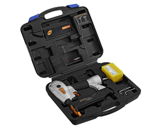 Blum BOXFIX plus nail gun with accessories ZMZ‑20S1 by Wilson and Bradley, pneumatic nail gun for BOXFIX plus drawer assembly on LEGRABOX, MERIVOBOX and TANDEMBOX systems