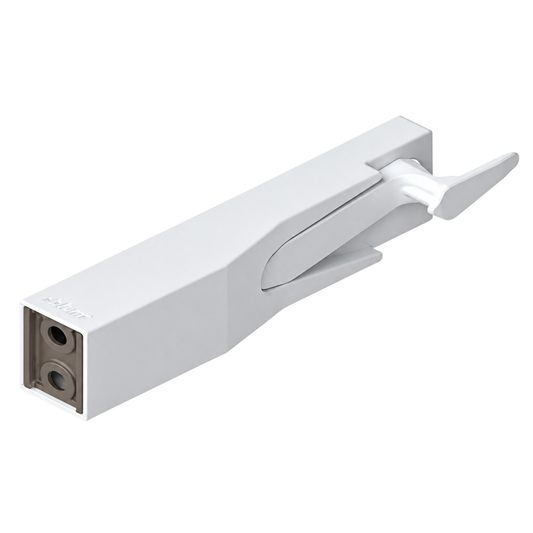 Blum CABLOXX Z80-000S front locking bracket in Silk White for cabinet drawers