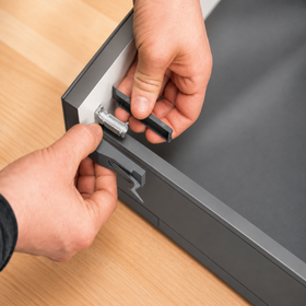 Blum CABLOXX Front Locking Bracket. Orion Grey One per drawer by W&B
