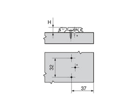 Blum CLIP Mounting Plate 0mm No Lugs 173L6100 by W&B