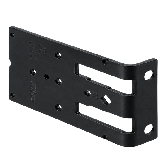Blum CLIP mounting plate drilling template, 65°, for precise cabinet hinge installation