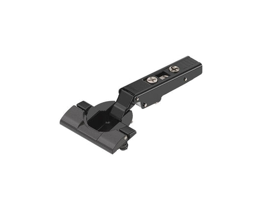 Blum CLIP Top 110° standard unsprung hinge in onyx black for full overlay cabinet doors, INSERTA system compatible with TIP‑ON push-to-open doors
