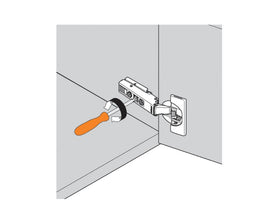 Blum CLIP top wide angle hinge 170° hinge. Overlay application. Boss: EXPANDO. 71T658E by W&B