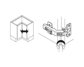 Blum CLIP top Bi-Fold Hinge E Dowel 60 Degree. Boss: EXPANDO 79T853E by W&B