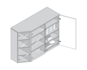 Blum CLIP top Glass Door Hinge 94 Degree Opening Angle. Inset Application. Boss: Screw-On 75T4300 by W&B