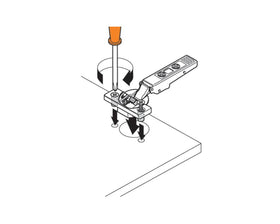 Blum CLIP top Standard Hinge 107 Degree. Full Overlay. Boss: EXPANDO 75T158E by W&B