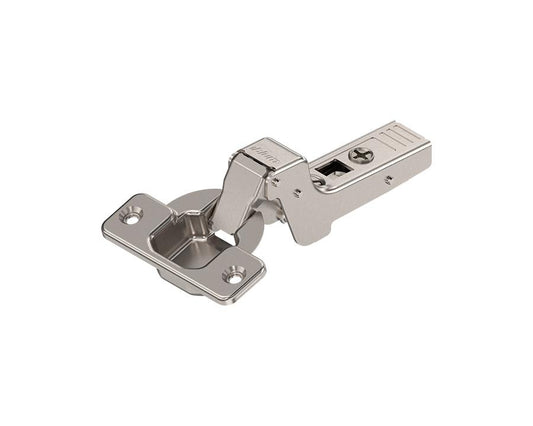 Blum 75T1750 CLIP Top 107° standard hinge with screw‑on boss for inset cabinet doors, nickel‑plated concealed hinge hardware