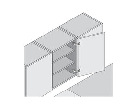 Blum CLIP top wide angle hinge 170° hinge. Overlay application. Boss: EXPANDO. 71T658E by W&B